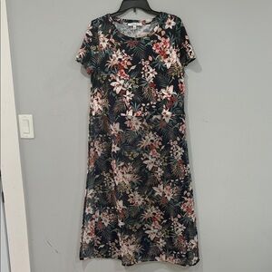 Sweet Rain Navy Floral Midi Dress
